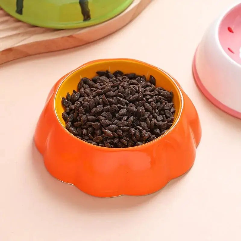 Rounded Slow Feeder Bowl For Cats And Dogs Pet Feeding