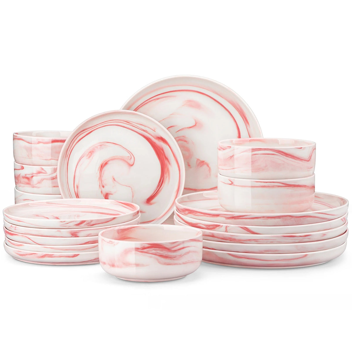 Malacasa Ceramic Porcelain Dinnerware Set For Home Dining