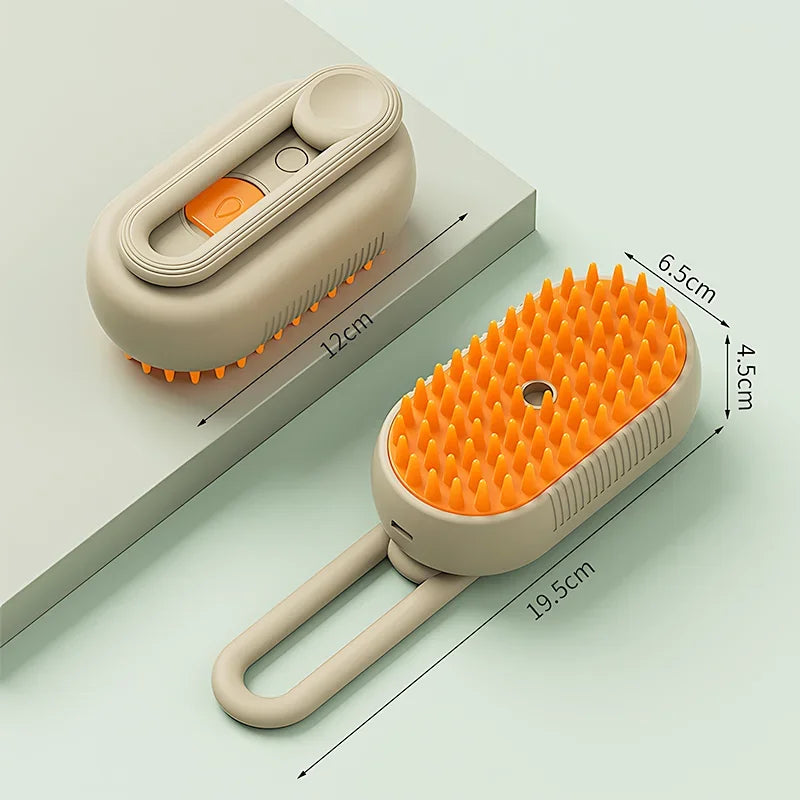 Electric Pet Steam Brush For Cats And Dogs Hair Removal