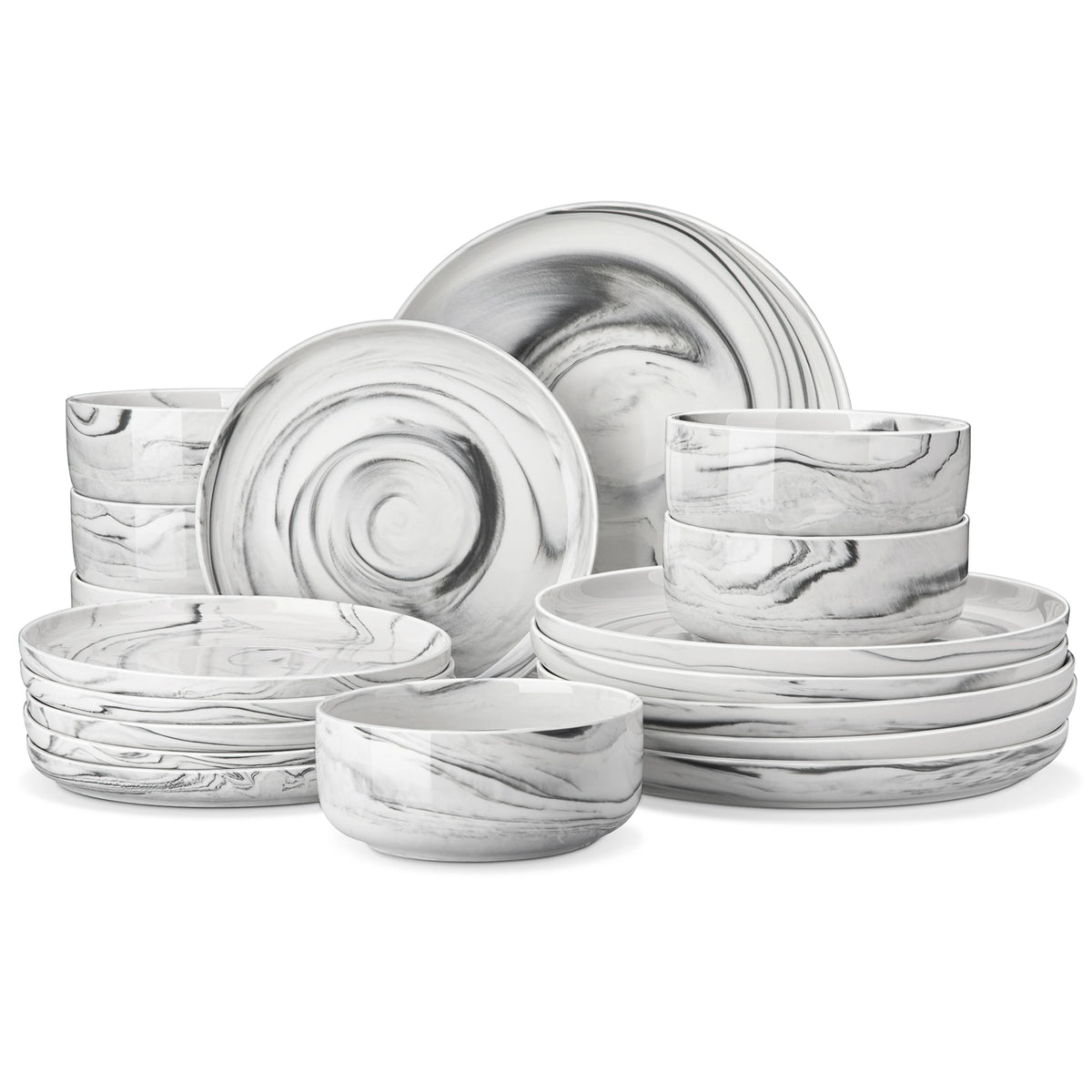 Malacasa Ceramic Porcelain Dinnerware Set For Home Dining
