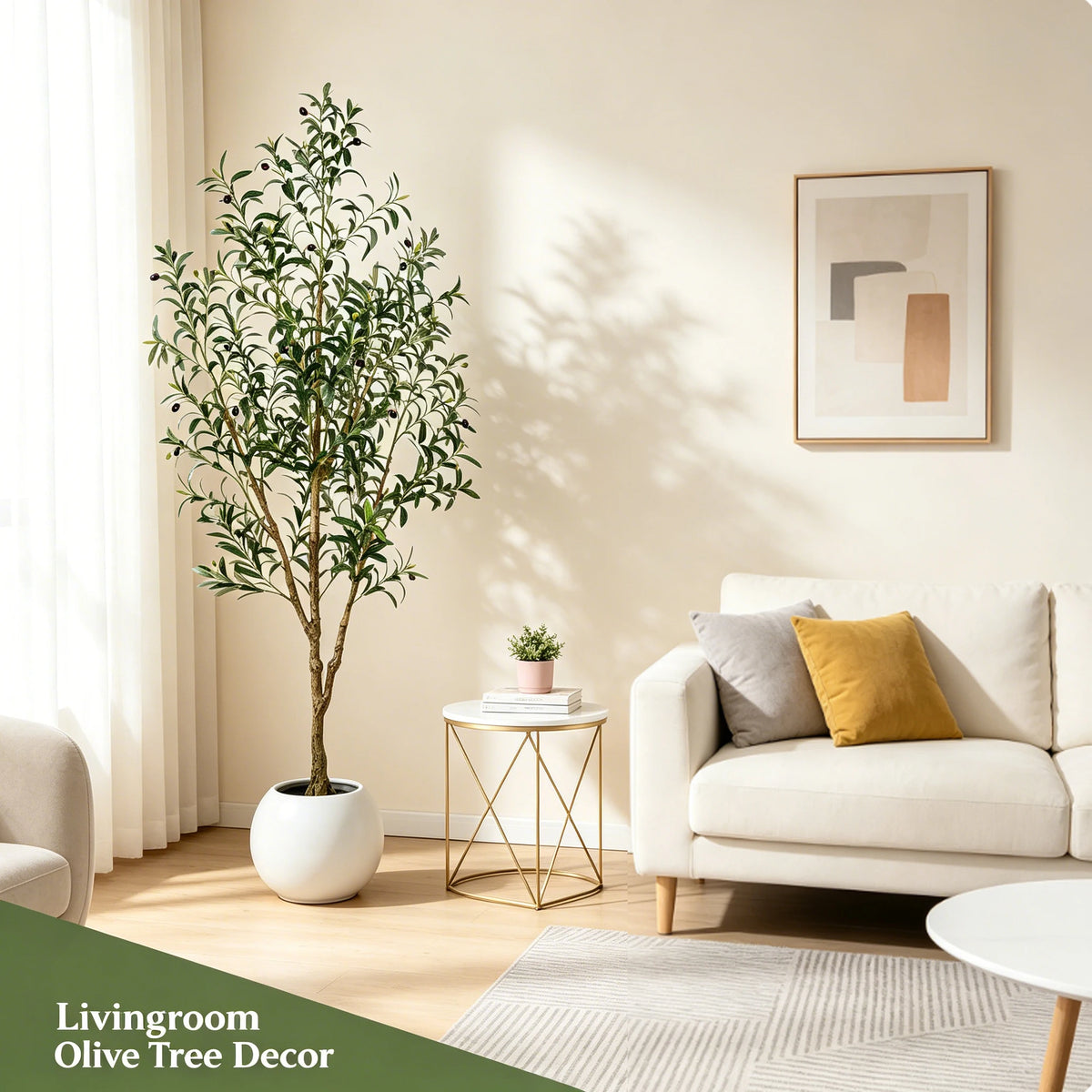 Olitree Artificial Olive Tree With Indoor Pot And Lifelike Fruits