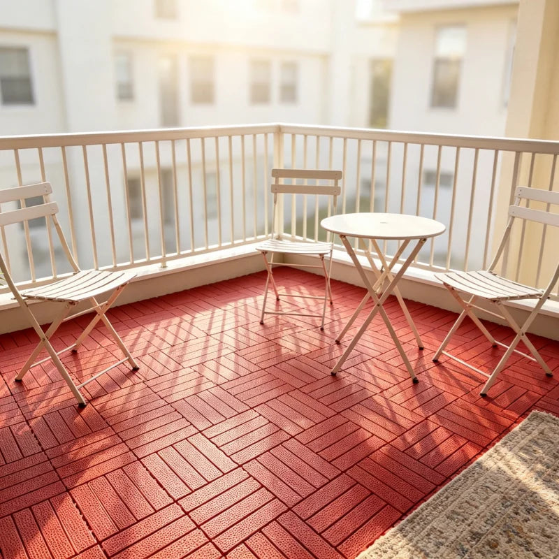44-Piece Interlocking Plastic Outdoor Flooring, Suitable for Courtyard Floors, Outdoor Patios, Walkways, and Decking. Waterproof and Easy to Install, Made of Durable PP Material, Ideal for Use around Swimming Pools, Gardens,