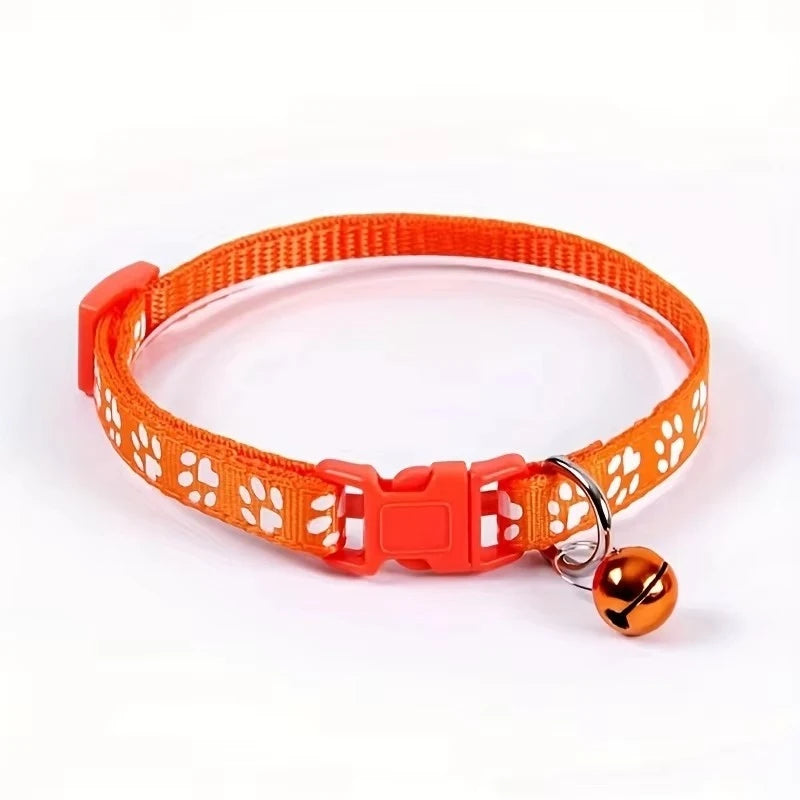 Adjustable Bell Pet Collar With Ribbon For Cats And Kittens