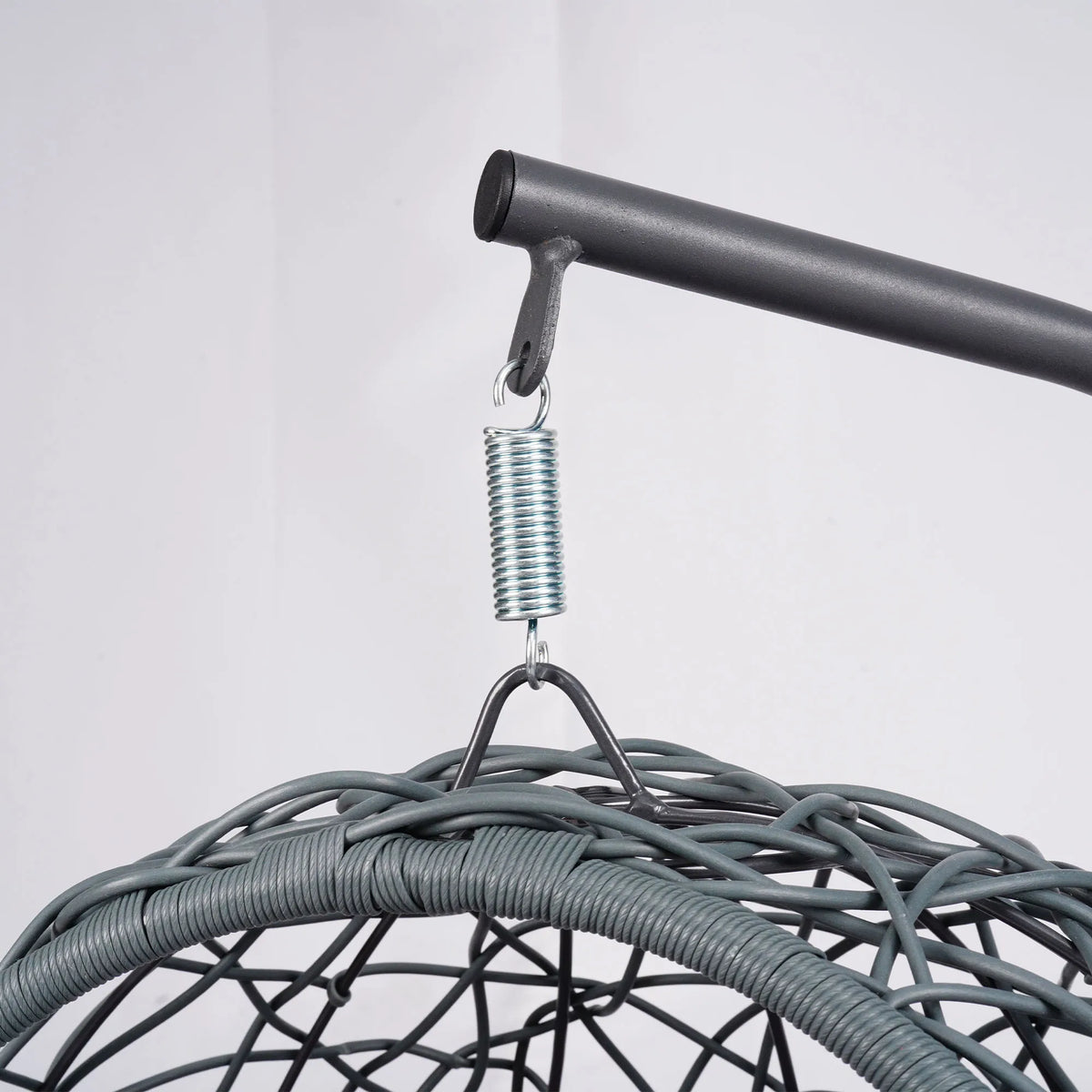 Stylish Rattan Cat Swing Bed With Support Stand And Plush Cushion