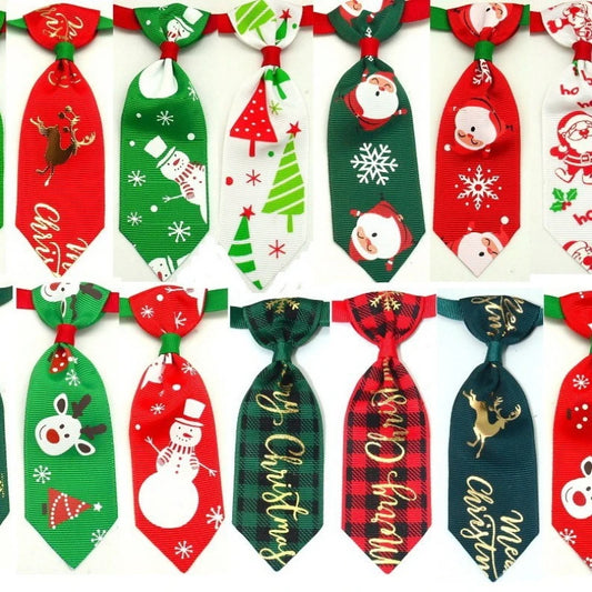 Christmas Adjustable Dog Bow Tie Pet Accessory Set