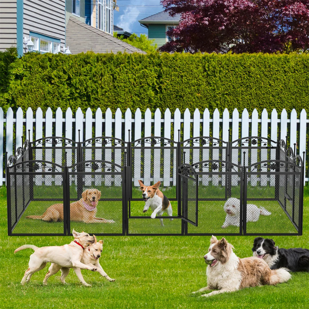 BINGOPAW Heavy Duty Metal Dog Playpen For Indoor Outdoor Training