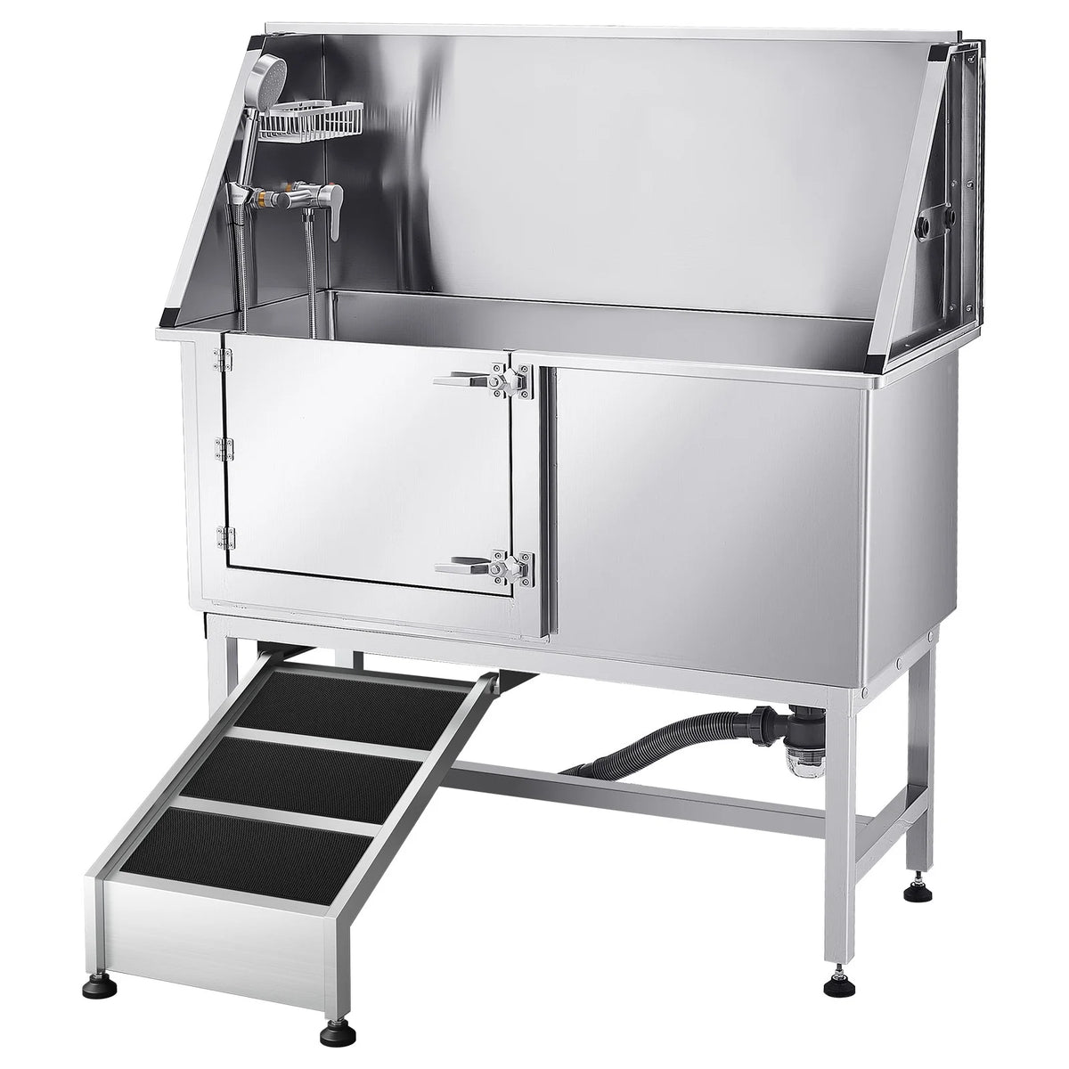 SucceBuy Stainless Steel Pet Grooming Tub With Faucet And Showerhead