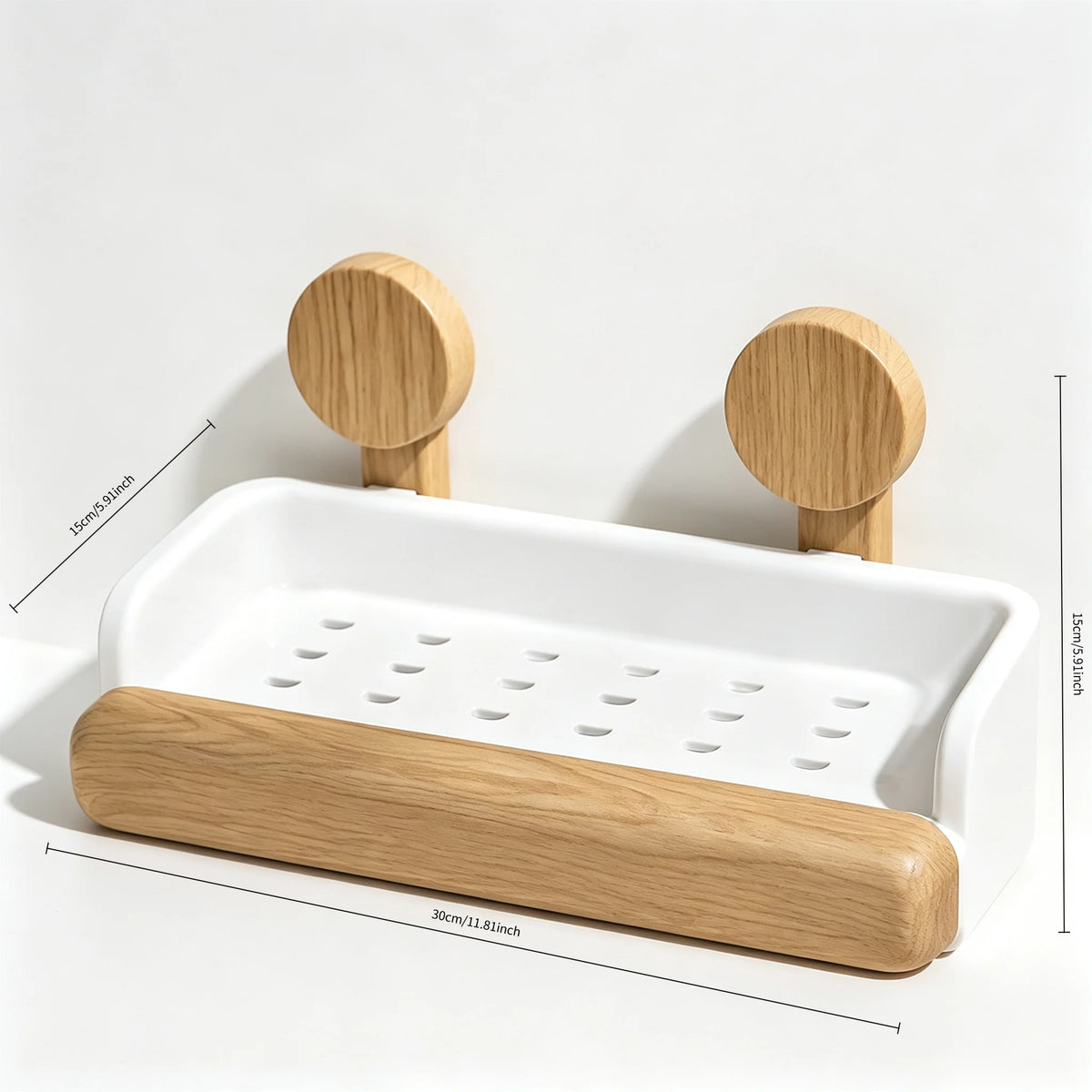 No Drill Suction Cup Shower Shelf Waterproof Drainage Organizer