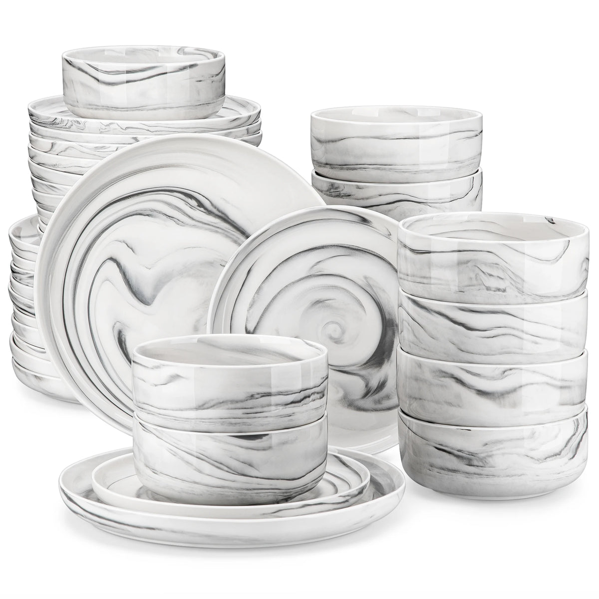 Malacasa Ceramic Porcelain Dinnerware Set For Home Dining