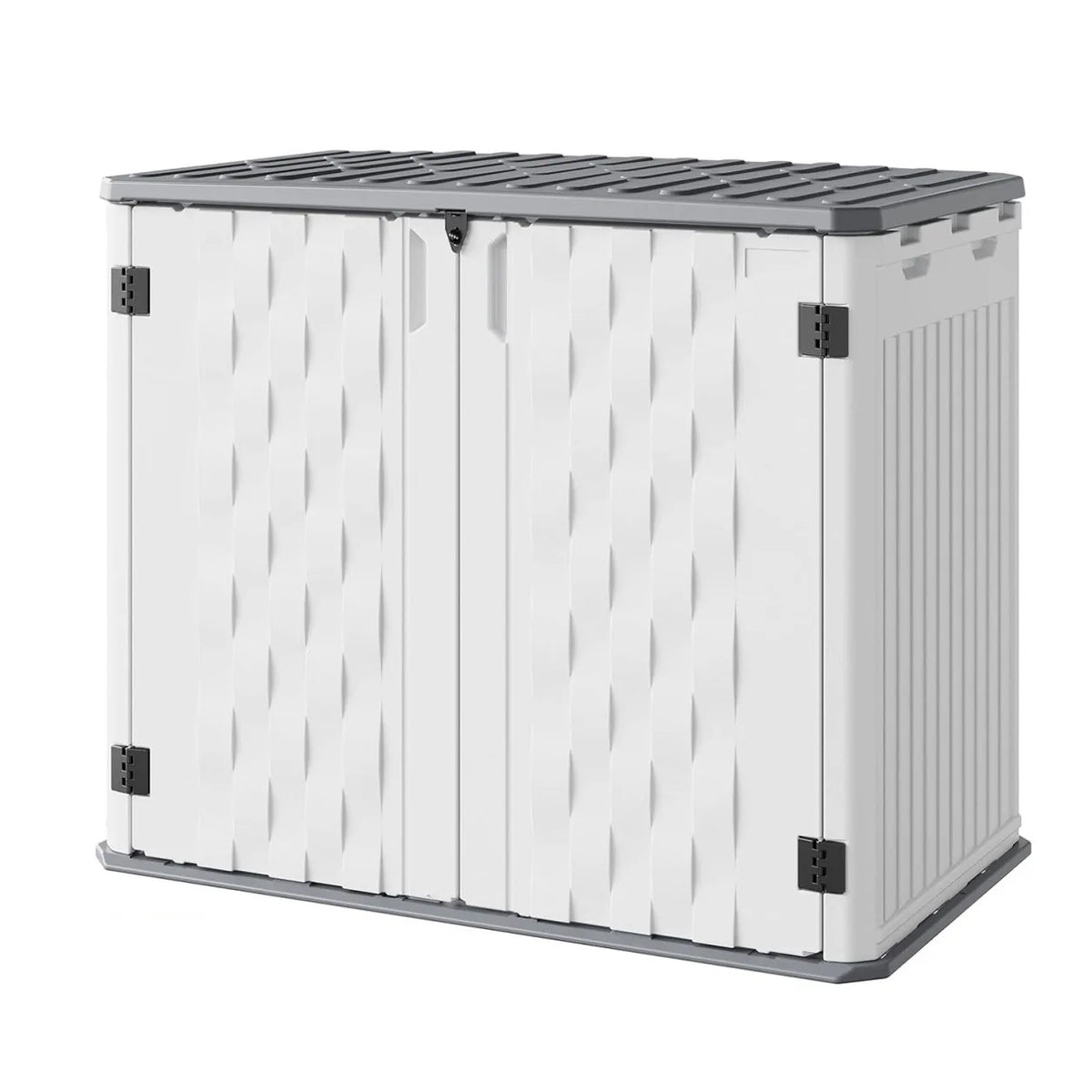 35 Cu Ft Outdoor Storage Cabinet Waterproof Resin Storage Shed with Lockable Door Garden Tool Storage Box for Trash Cans Lawn Mower Generator Patio Backyard Organization