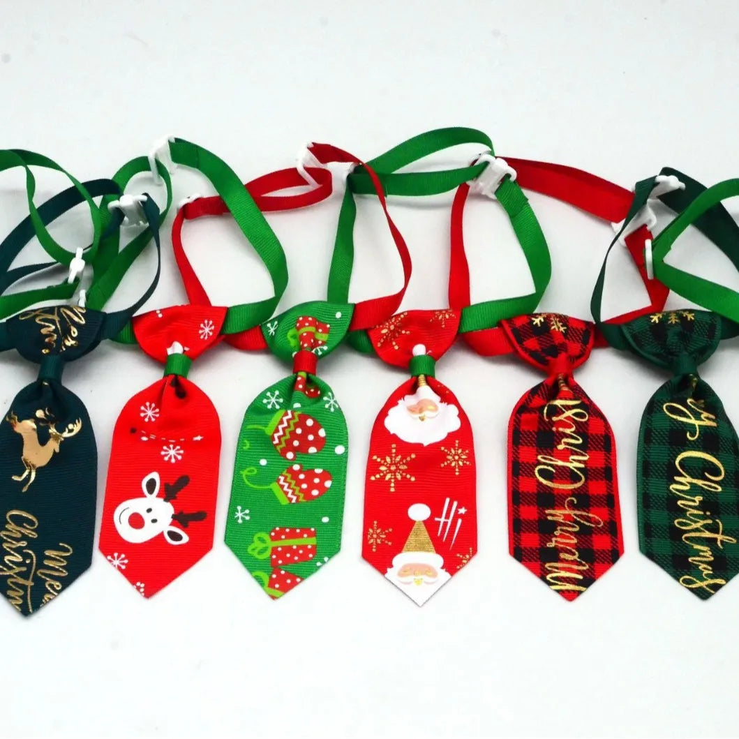 Christmas Adjustable Dog Bow Tie Pet Accessory Set