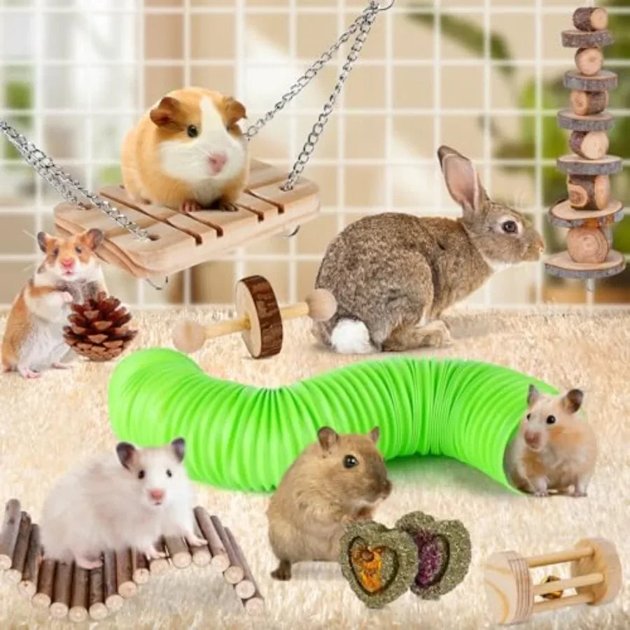 Small Animal Chew Toy Set For Hamsters Guinea Pigs Rabbits