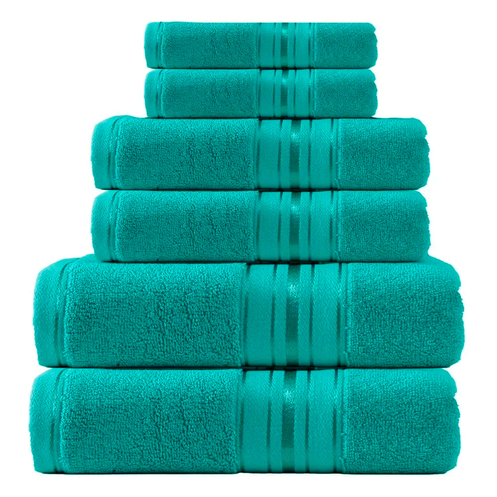 Premium 6 Piece Cotton Turkish Bath And Hand Towel Set