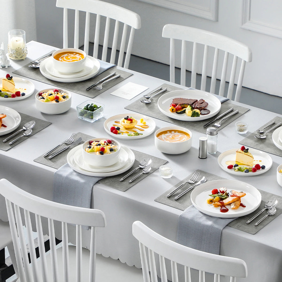 Malacasa Ceramic Porcelain Dinnerware Set For Home Dining