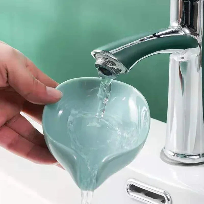 Leaf Shape Self Draining Soap Holder Tray For Shower Sink