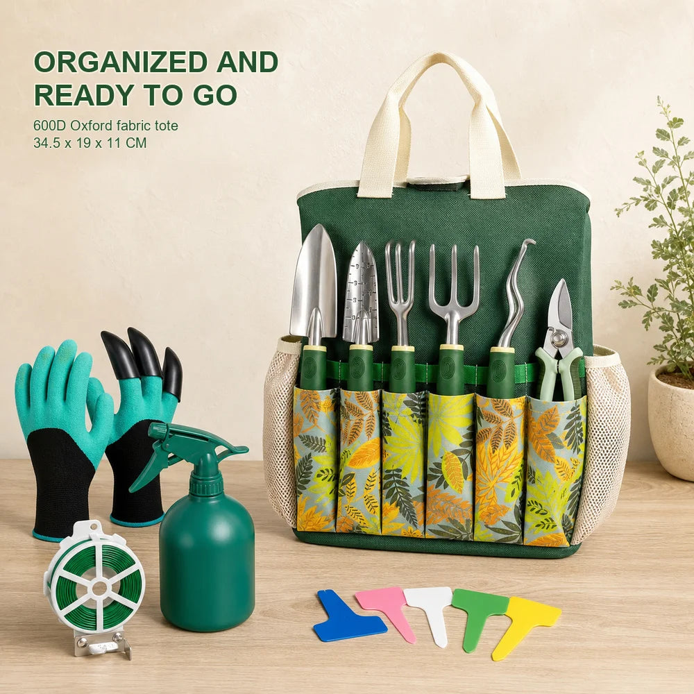 Durable Aluminum Garden Tool Kit With Storage Bag And Gloves