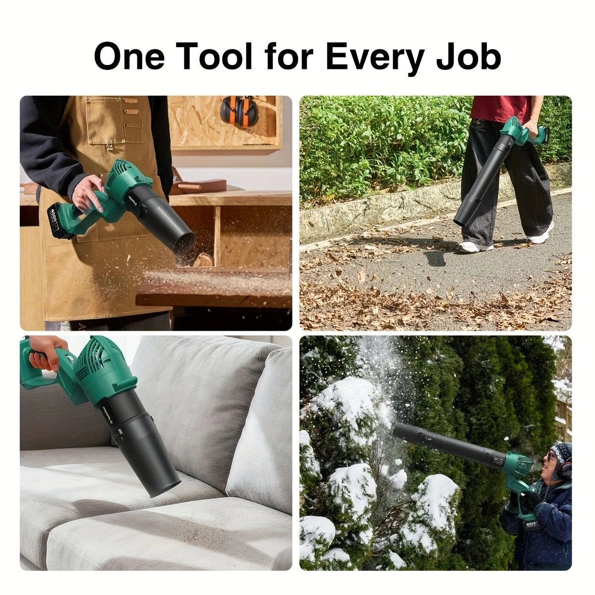 Taskstar 21V Cordless Leaf Blower With 550 CFM Two Batteries
