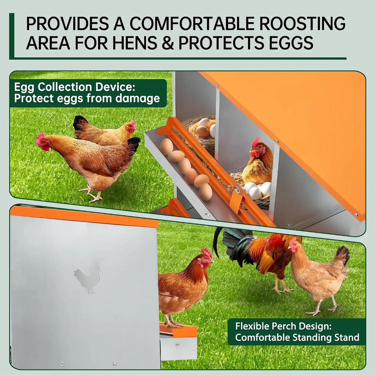 Garvee Chicken Nesting Box With Removable Egg Collection Tray