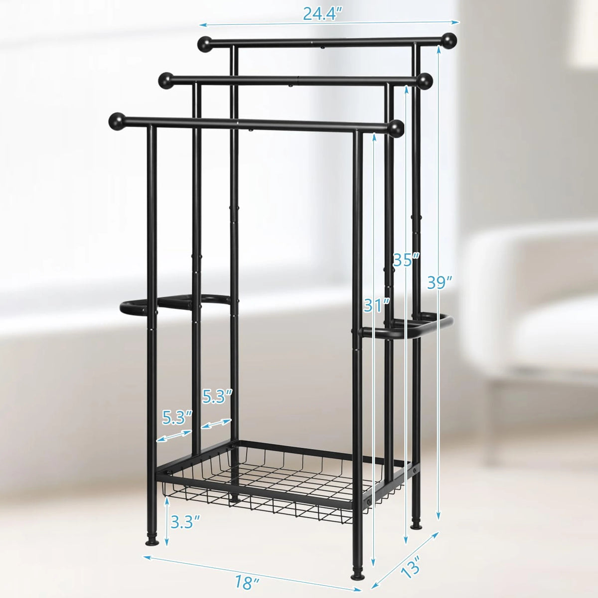 Three Tier Stainless Steel Freestanding Towel Rack For Bathroom