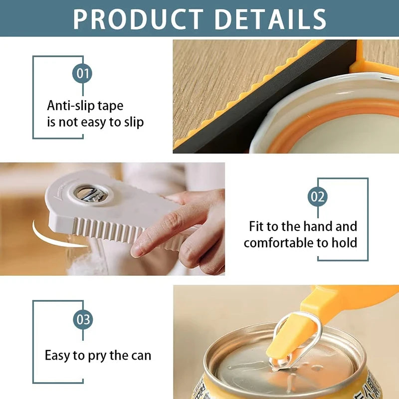 Stainless Steel Manual Multifunctional Can Bottle Jar Opener