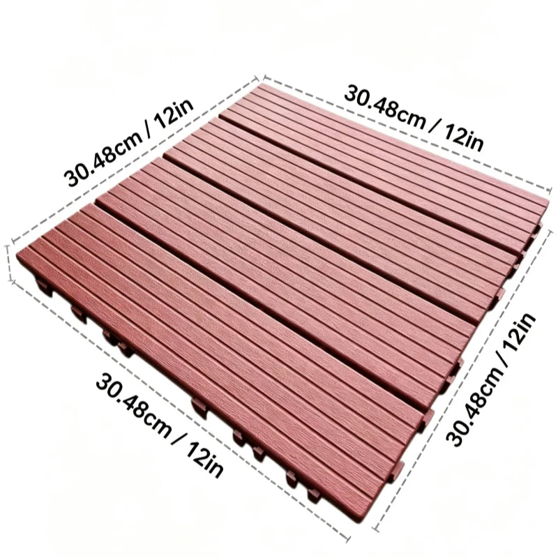 44-Piece Interlocking Plastic Outdoor Flooring, Suitable for Courtyard Floors, Outdoor Patios, Walkways, and Decking. Waterproof and Easy to Install, Made of Durable PP Material, Ideal for Use around Swimming Pools, Gardens,