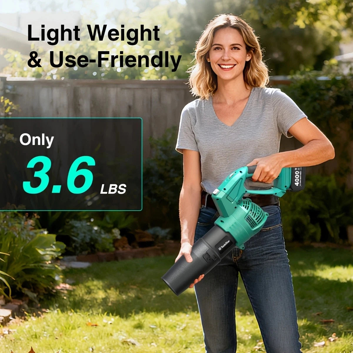 Taskstar 21V Cordless Leaf Blower With 550 CFM Two Batteries