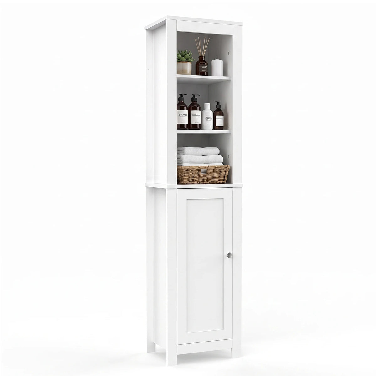 TinyNest Freestanding Bathroom Storage Cabinet With Adjustable Shelves