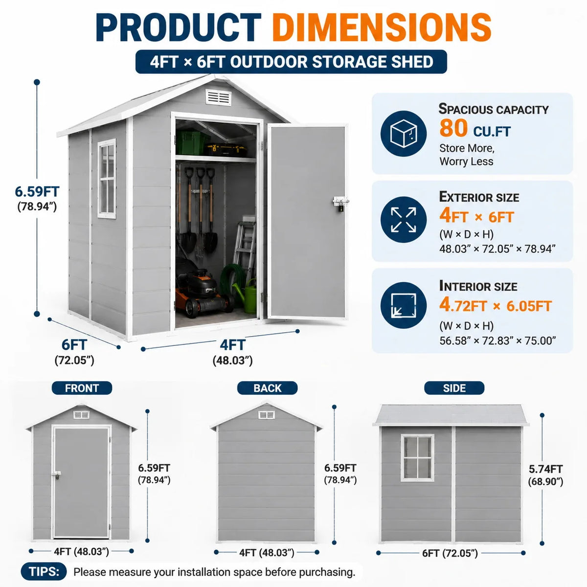 Outdoor Metal Storage Shed With Lockable Door And Gable Roof