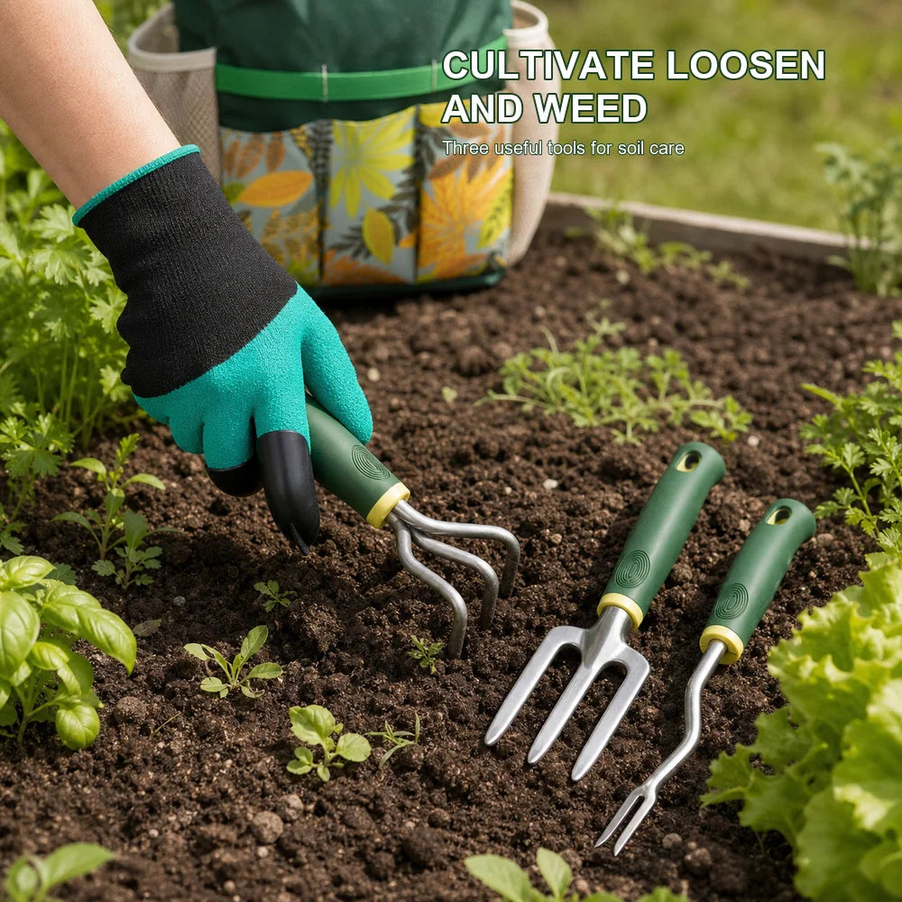 Durable Aluminum Garden Tool Kit With Storage Bag And Gloves