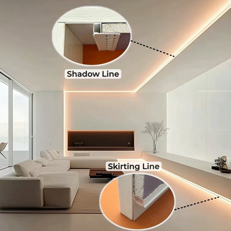 Khelse Narrow Shadow Gap LED Aluminum Ceiling Profile Channel