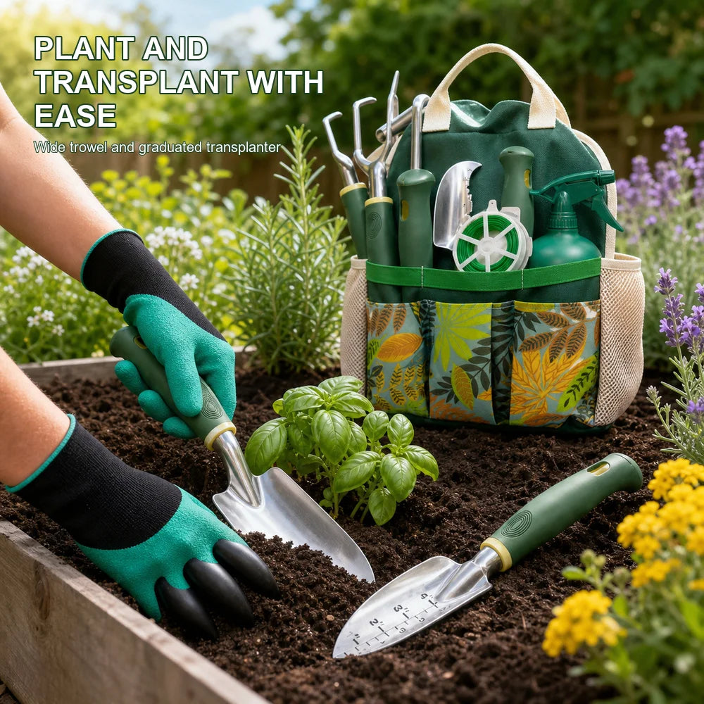 Durable Aluminum Garden Tool Kit With Storage Bag And Gloves