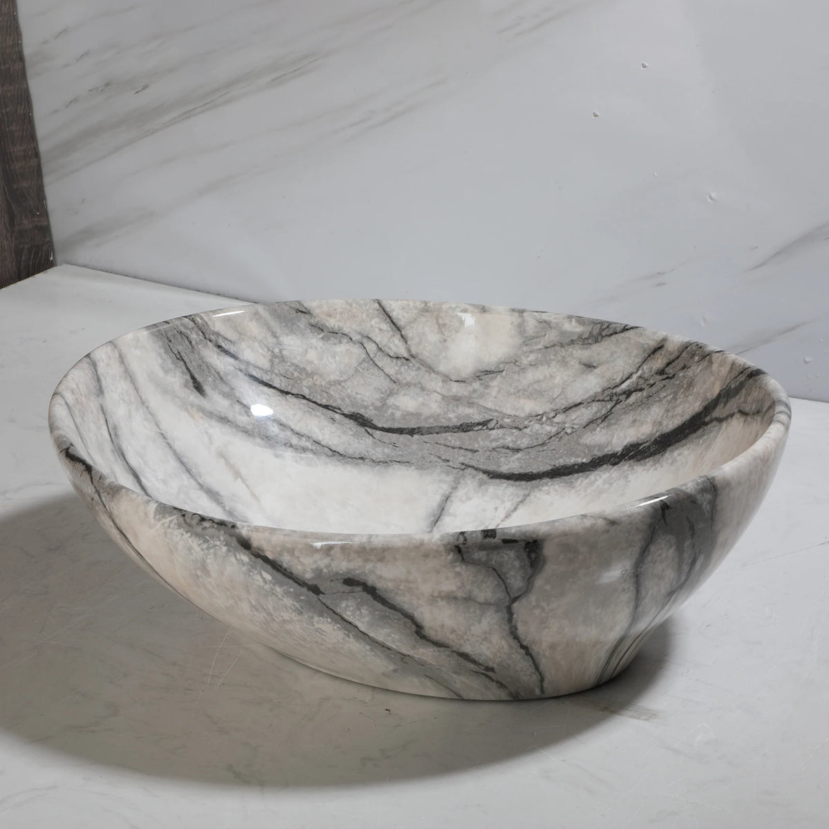 Mekkhala Ceramic Rectangular Bathroom Vessel Sink Set With Faucet