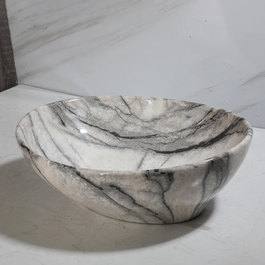 Mekkhala Ceramic Rectangular Bathroom Vessel Sink Set With Faucet