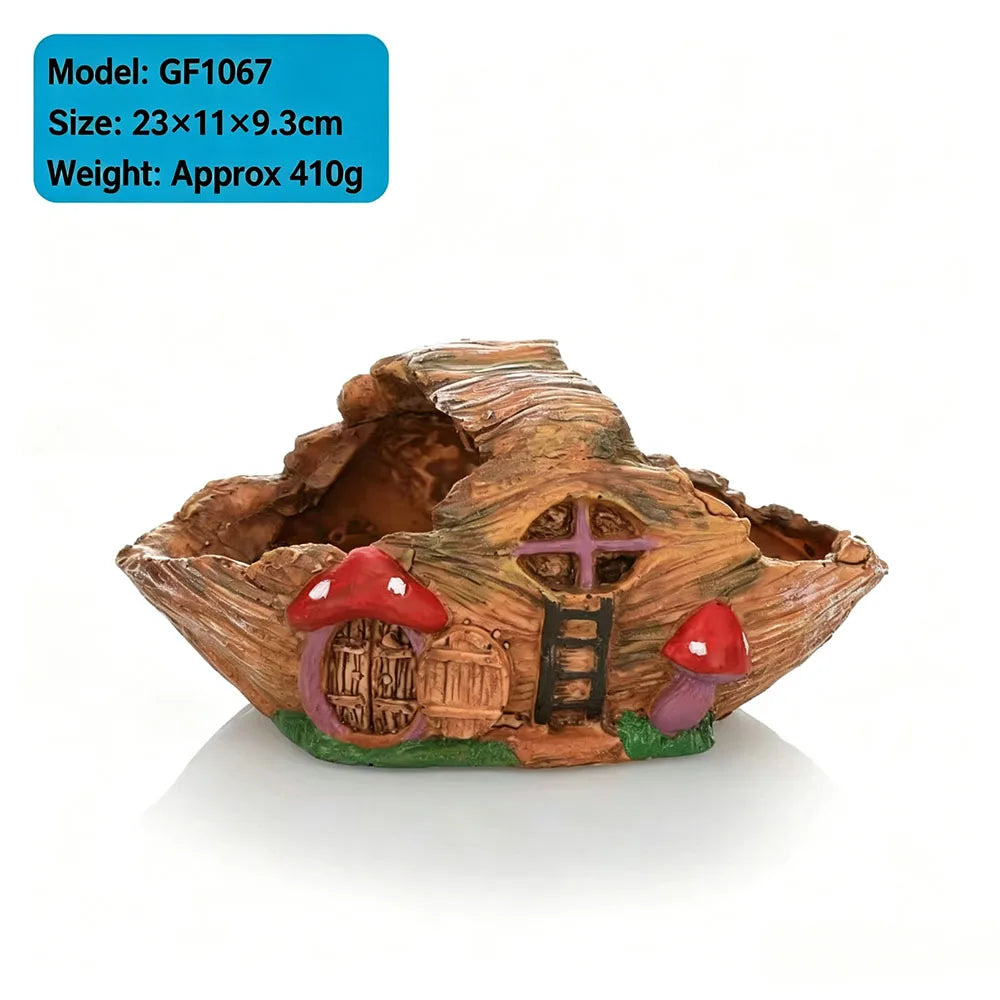 Aquarium Resin Hiding Cave Ornament Fish Tank Decor Shelter House Safe Non‑Toxic Hideout for  Aquarium Landscape Decoration