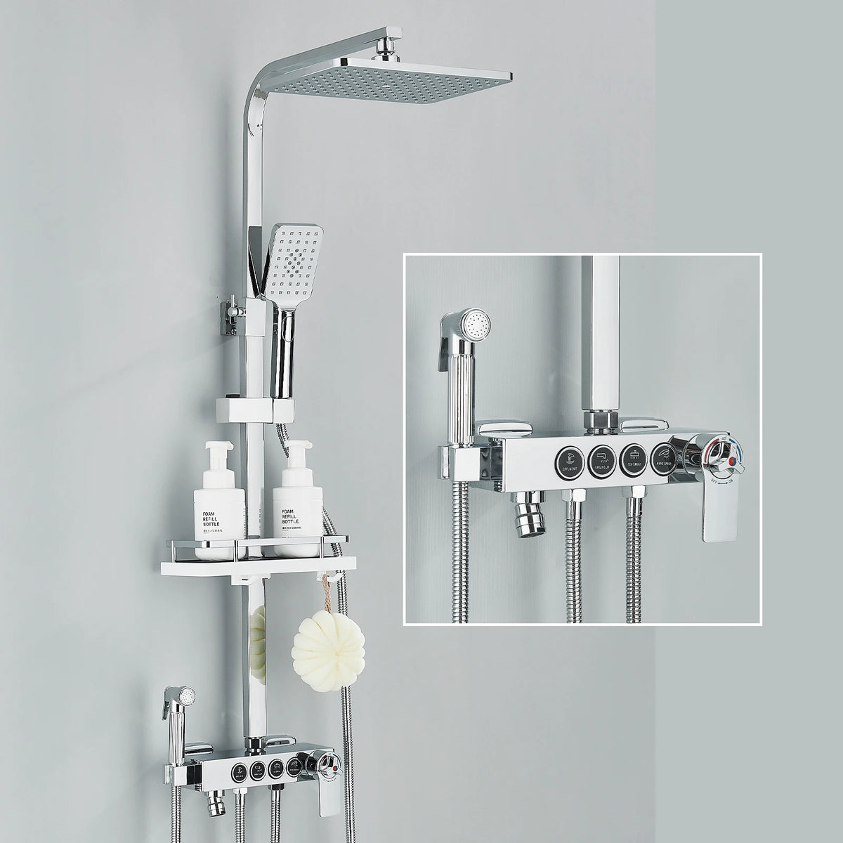 Fmhjfisd Brass Rainfall Shower Faucet Set Four Way Mixer