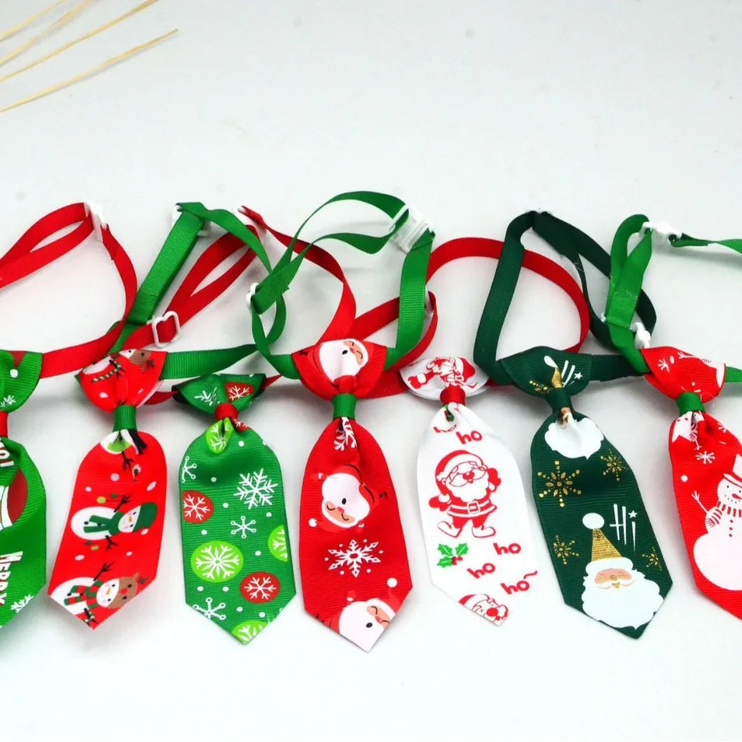 Christmas Adjustable Dog Bow Tie Pet Accessory Set