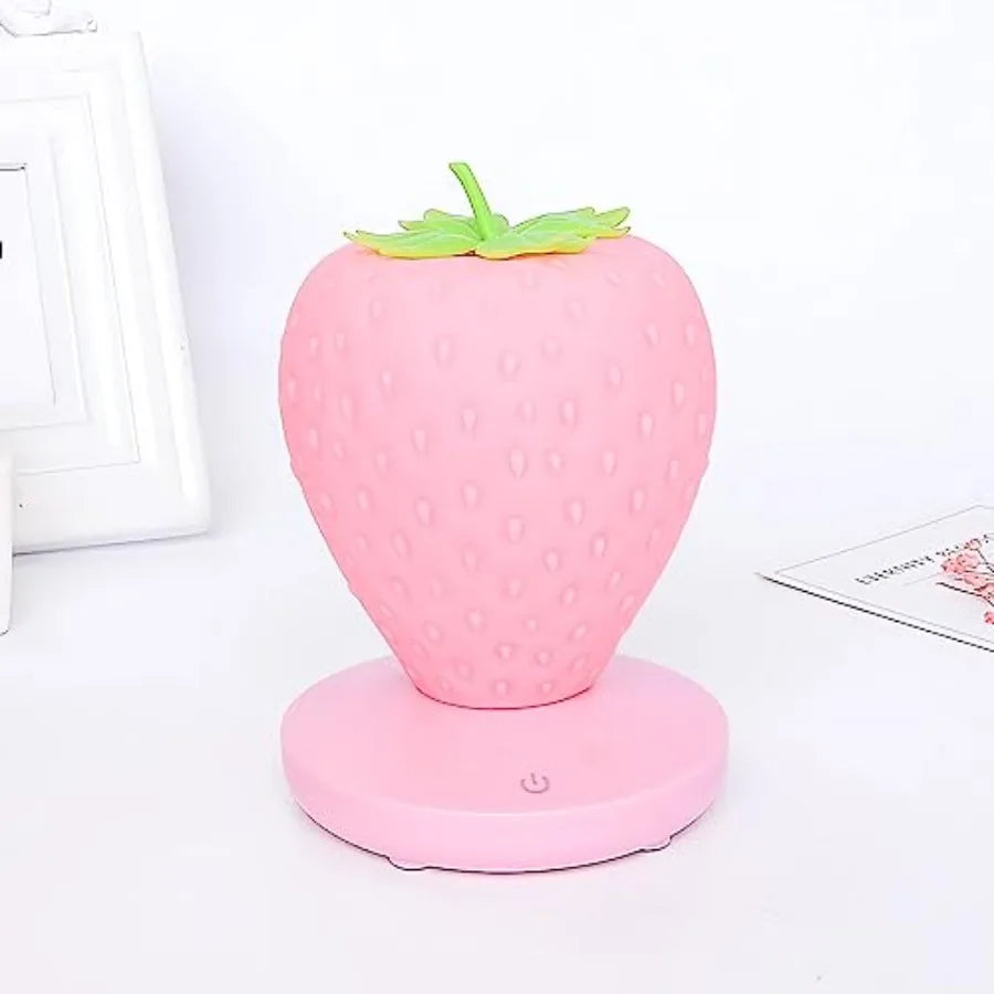 Touch Control Silicone Strawberry Night Light Rechargeable Lamp