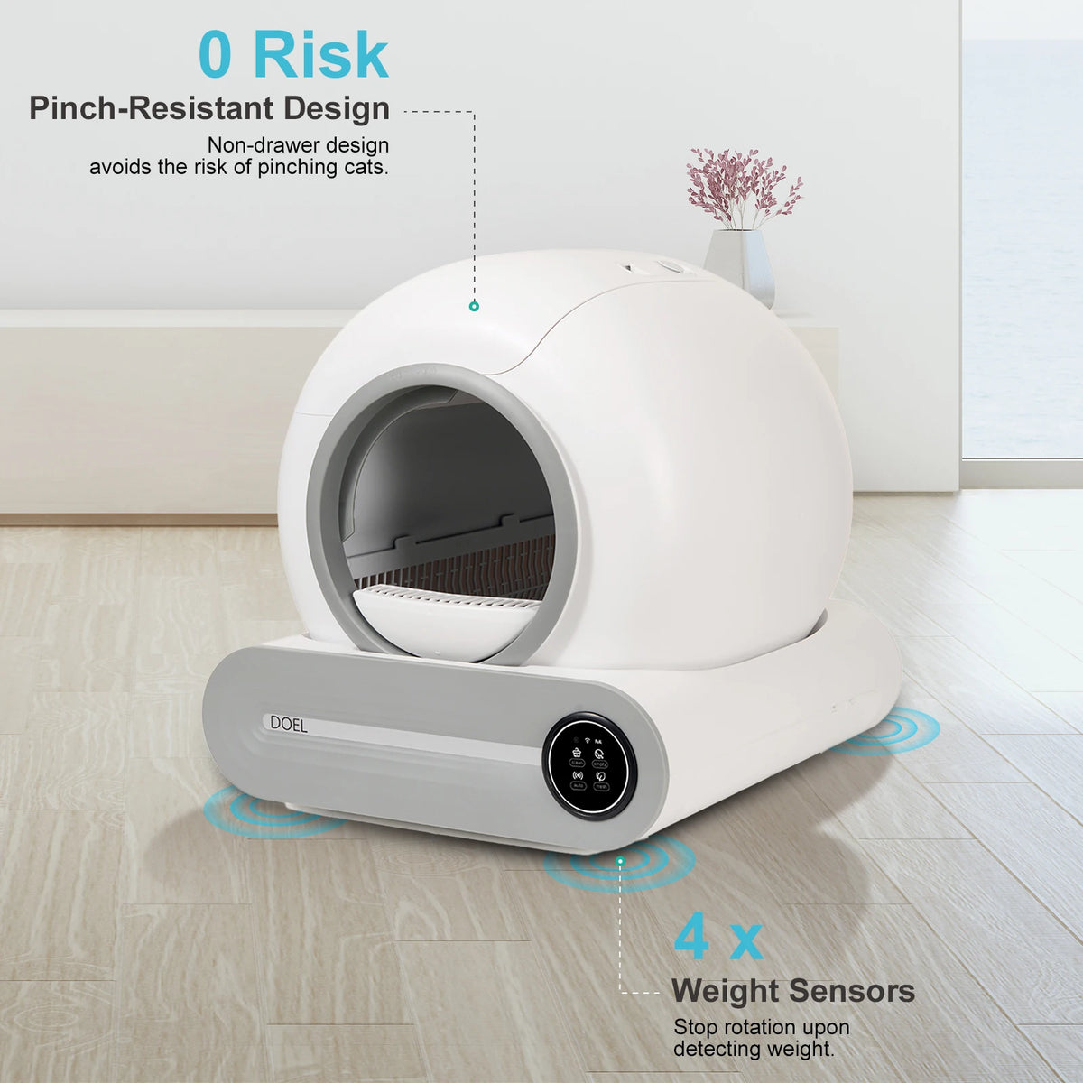 Doel Automatic Smart Cat Litter Box Featuring App Control Wifi