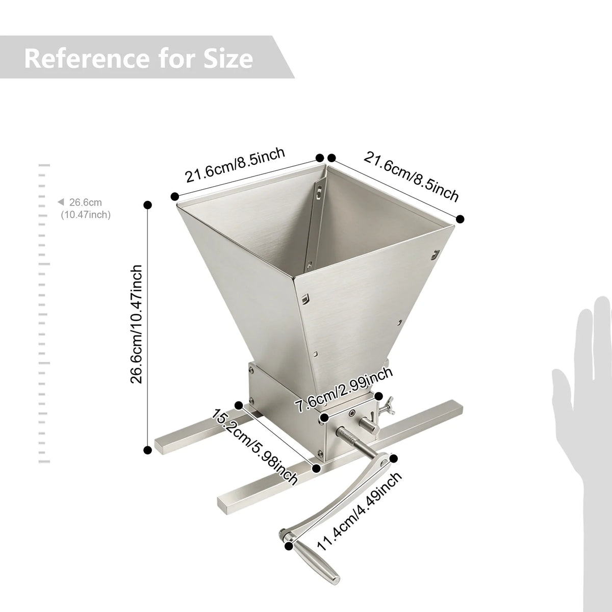 Dual Use Adjustable Grain Mill With Stainless Steel Housing