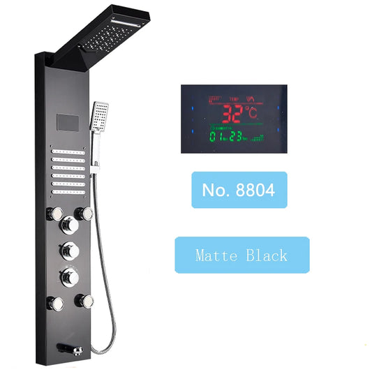Shinesia LED Shower Panel With Rainfall Massage Jets Faucet System