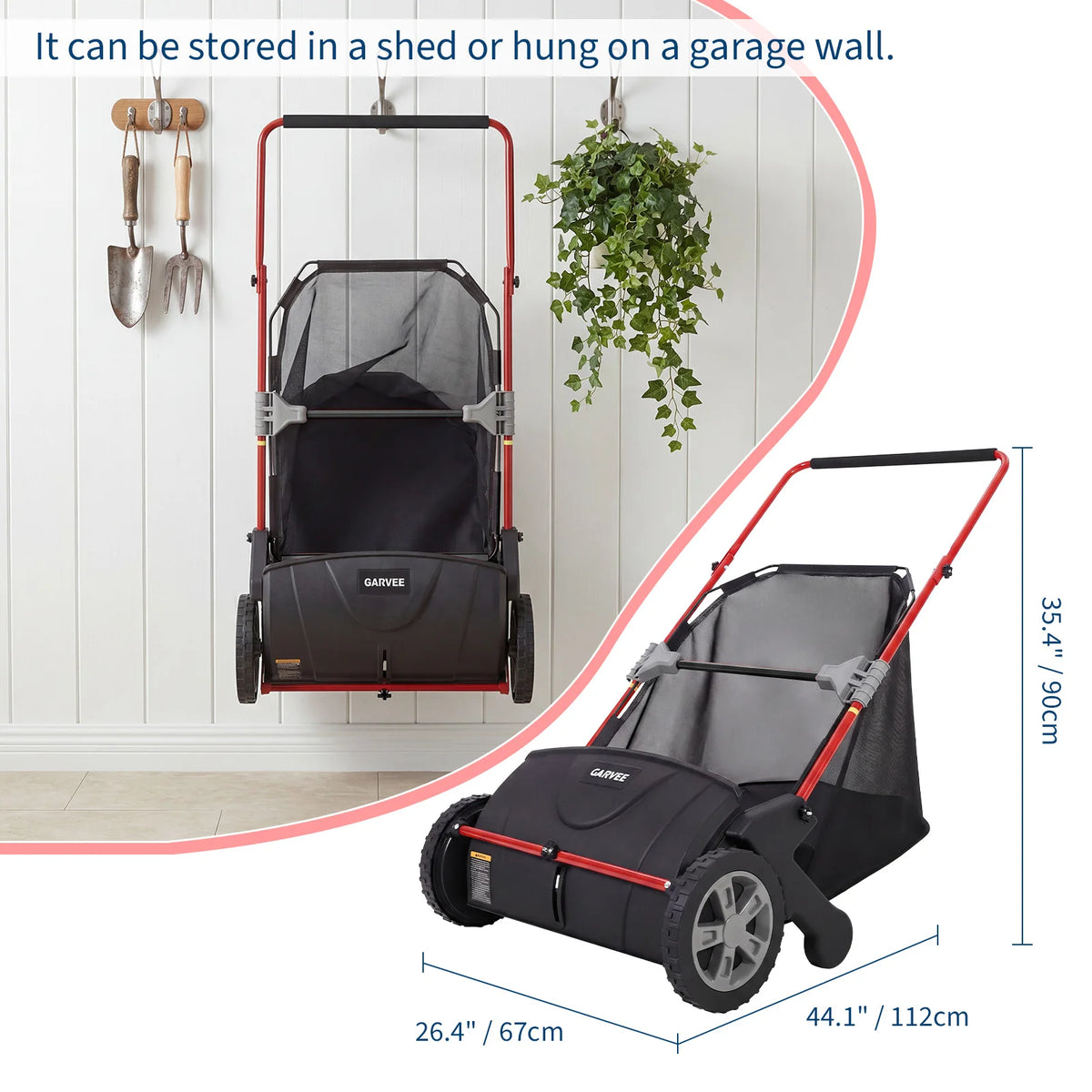 HiMiss Manual Push Lawn Leaf Sweeper For Yard Cleanup
