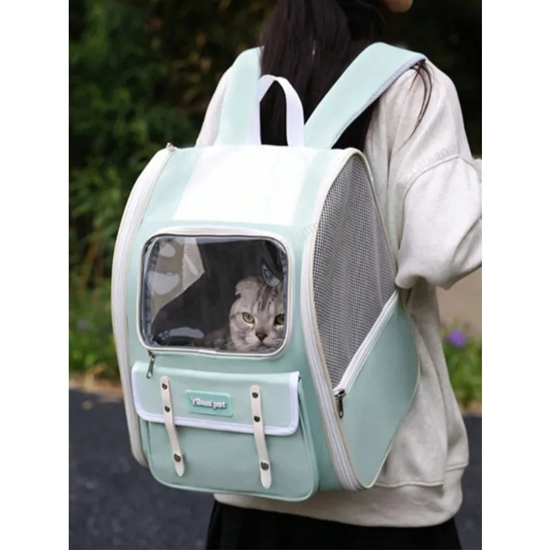 Foldable Breathable Cat Backpack Carrier For Airline Travel