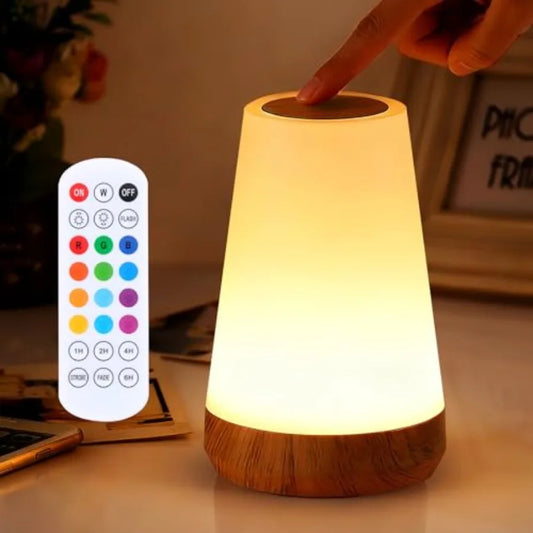 Rechargeable Dimmable Touch Night Light With Remote Bedside Lamp
