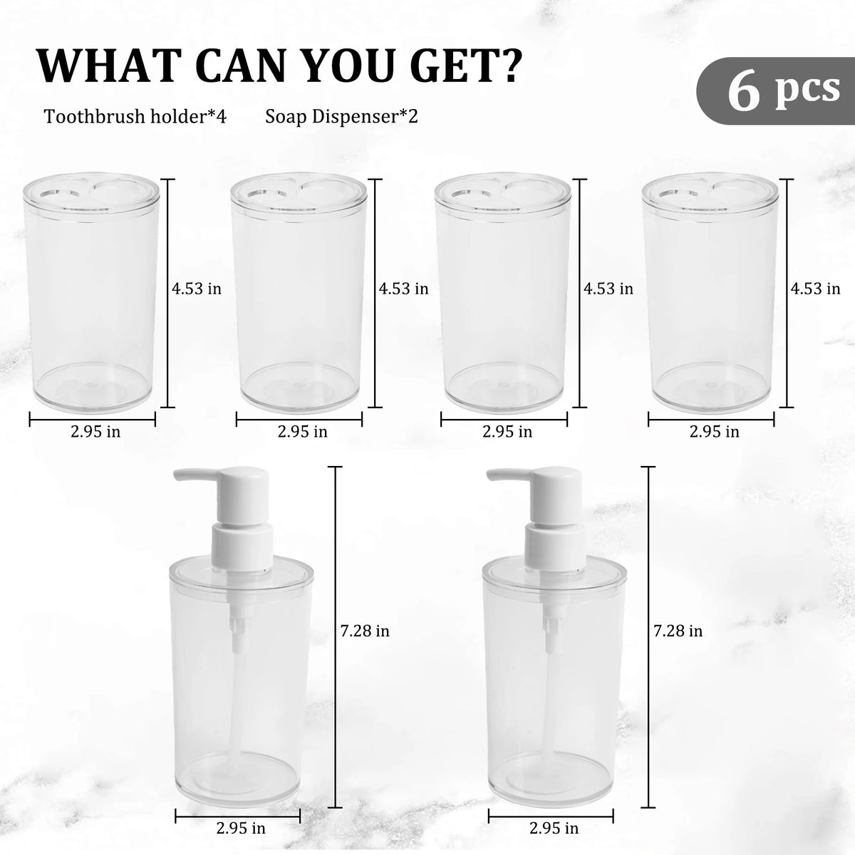 Bathroom Accessory Set With Toothbrush Holders And Soap Dispensers
