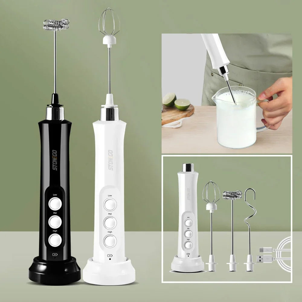 Stonego Rechargeable Milk Frother Handheld Electric Foam Maker