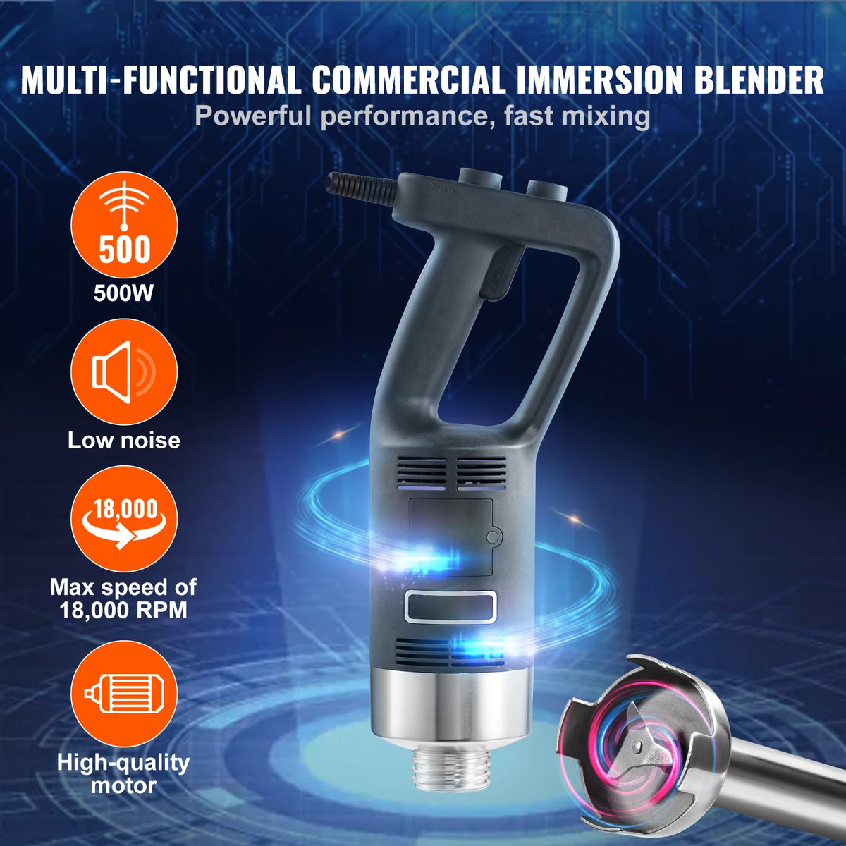 SucceBuy Commercial Immersion Blender 500 Watt Variable Speed