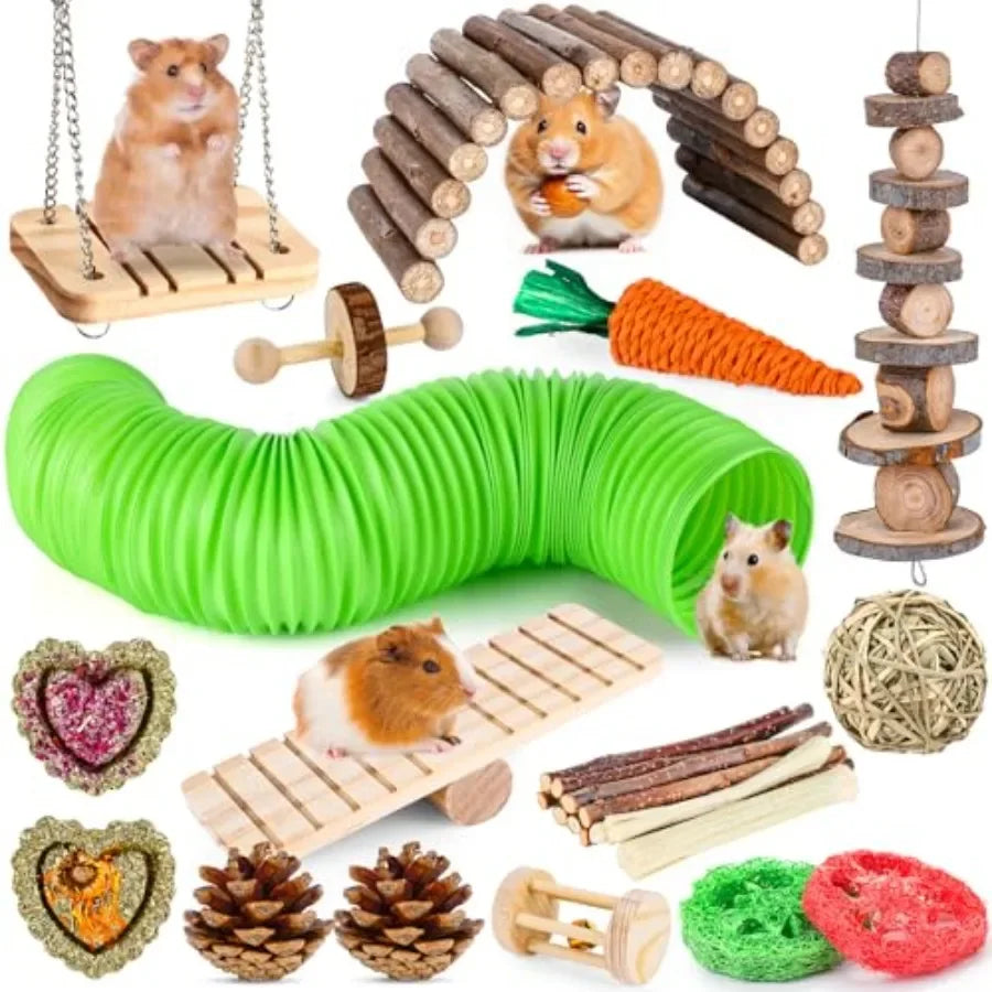 Small Animal Chew Toy Set For Hamsters Guinea Pigs Rabbits