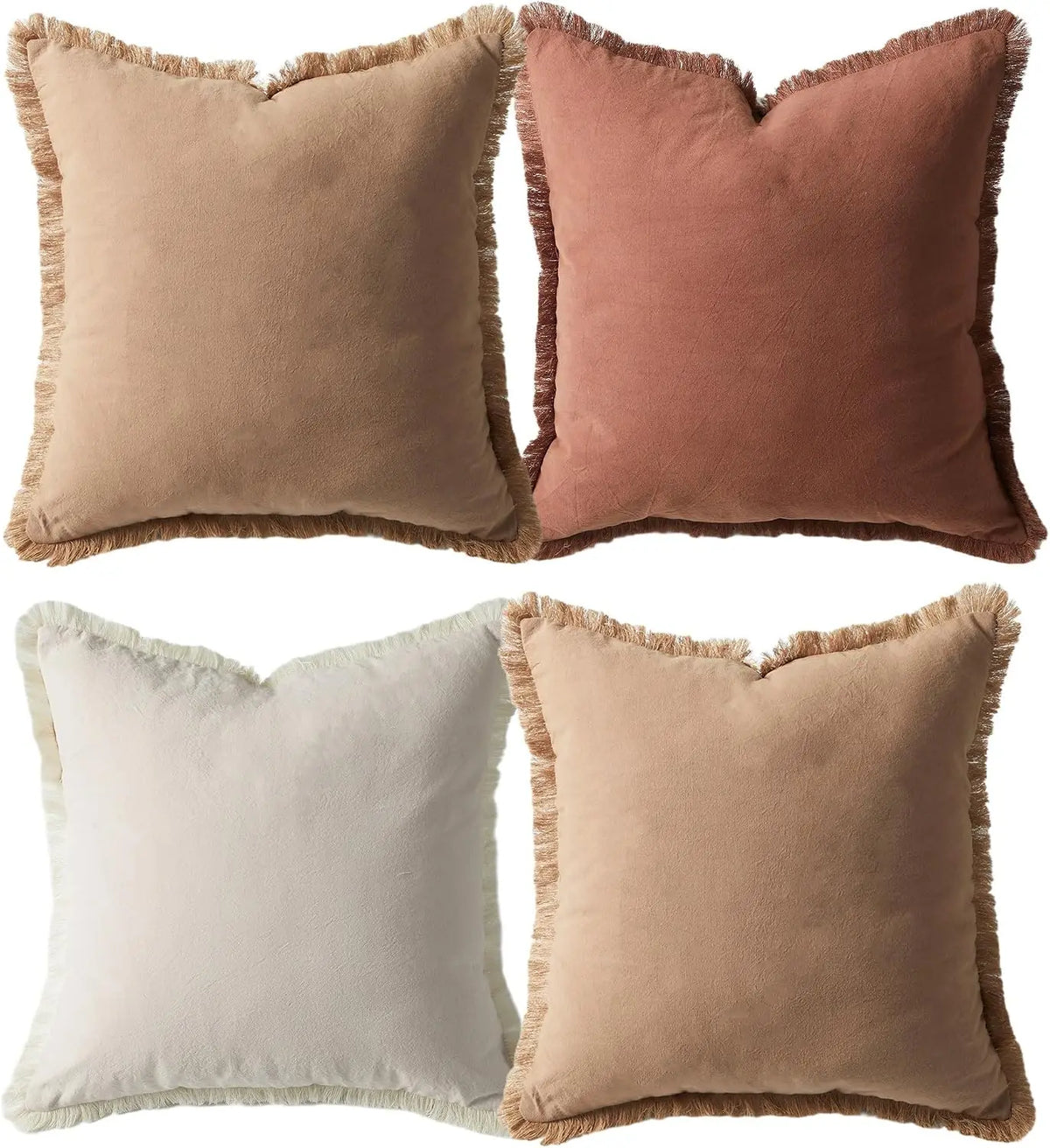 TWISTER.CK Washed Cotton Pillow Cases With Decorative Tassels