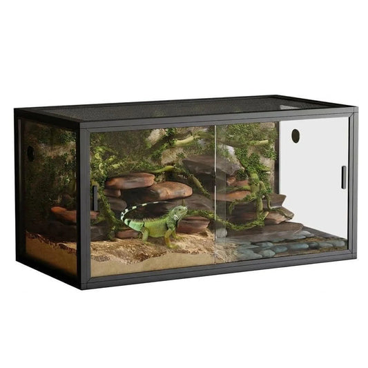 HiMISS Reptile Terrarium Enclosure With Sliding Glass Doors