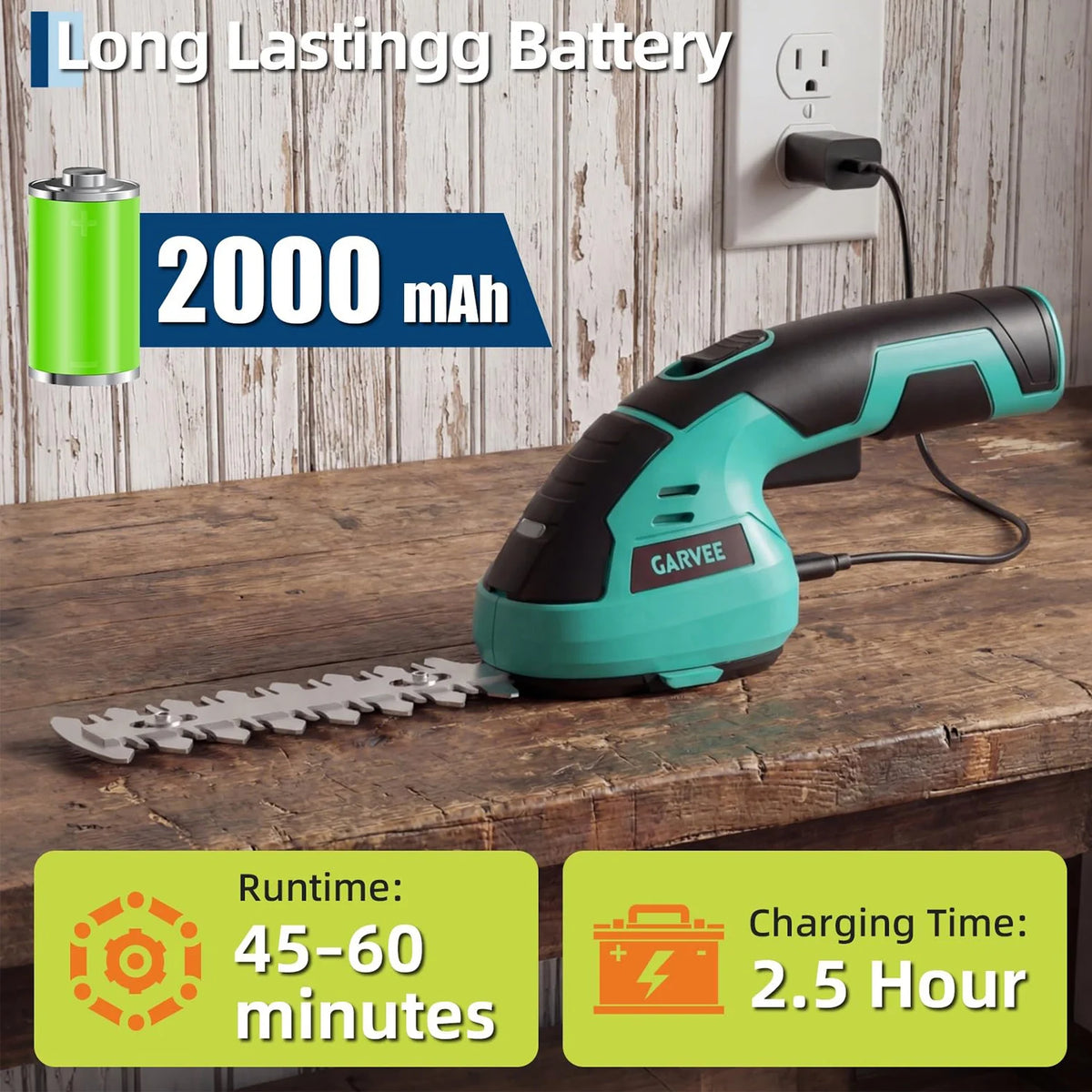 HiMISS Rechargeable 2 In 1 Cordless Grass Trimming Tool